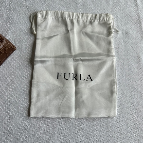 Furla Cross Embossed Makeup Bag/Case, Dark Camel/Taupe - Picture 6 of 7